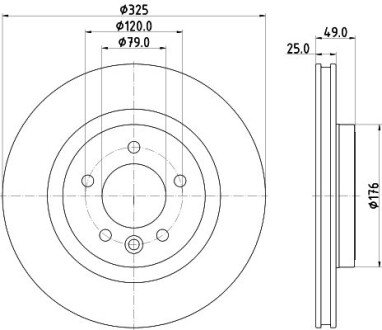 PRO LAND ROVER Гальмівний диск задн. DISCOVERY V, RANGE ROVER IV, RANGE ROVER SPORT II HELLA 8DD 355 132-571