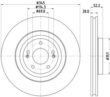 PRO HYUNDAI Гальмівний диск передн. i30 2.0 17- HELLA 8DD 355 132-681