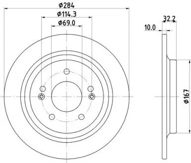 PRO HYUNDAI гальмівний диск задн. KONA, KIA CEED 18- HELLA 8DD 355 132-921