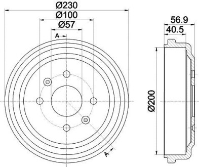 Тормозной барабан задн. Spark/Aveo/Kalos/Kalos 03- HELLA 8DT355300-961