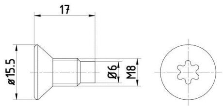 RENAULT(1кмт-2шт) болт гальмівного диска Dacia Dokker,Duster,Logan,Sandero,Fiat,DB,Nissan,Opel Movano,Vivaro,Clio,Kangoo,Laguna,Master II,Trafic II,Megane,Scenic HELLA 8DZ 355 209-041