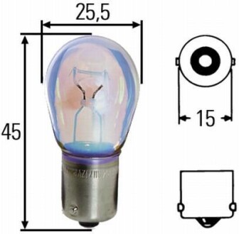 Автолампа BA15S 12V 21W P21W HELLA 8GA002073-121