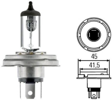 Лампочка R2 / Н4 12В 45/40Вт (цоколь P45t) HELLA 8GD 002 088-141