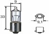 Лампа розжарювання, H10W 12V 10W BA9s 8GH002473-191