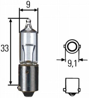 Автолампа BA9S 12V 10W BA9S T10W HELLA 8GH002473-191