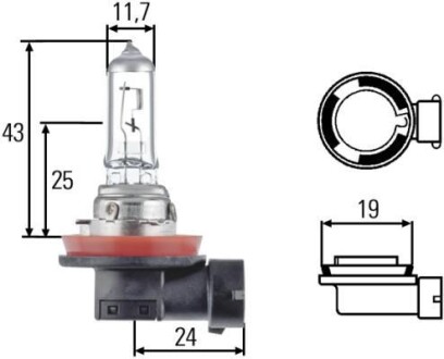 Лампа розжарювання HEAVY DUTY H11 24V 70W PGJ19-2 HELLA 8GH008358241