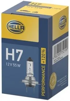Лампочка Н7 12В 55Вт (+120%) (цоколь PX26d) HELLA 8GH223498031
