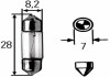 Автолампа SV7-8 12V 12V3W M12VCP10 HELLA 8GM002094-121 (фото 1)