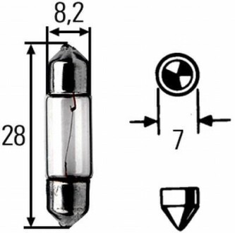 Автолампа SV7-8 12V 12V3W M12VCP10 HELLA 8GM002094-121