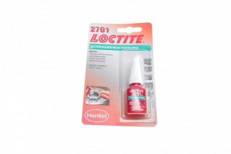 LOCTITE 2701, 5ML Фіксатор різьби (зелений) (високої фіксації) (не для активн. металів) Henkel 195911