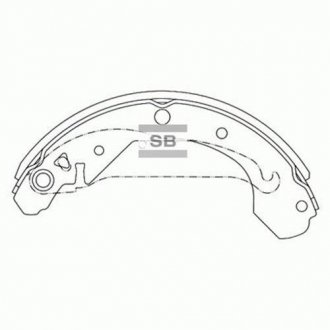 Комплект тормозных колодок из 4 шт. барабанов Hi-Q (SANGSIN) SA102