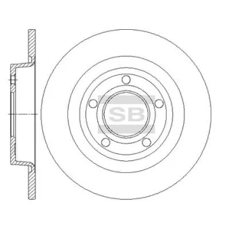 Диск гальмівний (кратно 2) задній Mazda 3 BK (03-) (D=279.9mm) HI-Q Hi-Q (SANGSIN) SD4427