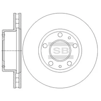 Диск гальмівний (кратно 2) передній (вентильований) Fiat Ducato (06-) (D=279.7mm) HI-Q Hi-Q (SANGSIN) SD5506