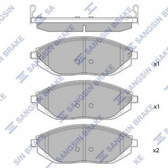 Колодка гальмівна Spark (09-) перед (к-т 4 шт) HI-Q Hi-Q (SANGSIN) SP1392