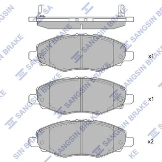 Колодки тормозные передние Toyota Hilux Pick-Up 2.0 (05-) Hi-Q (SANGSIN) SP1412
