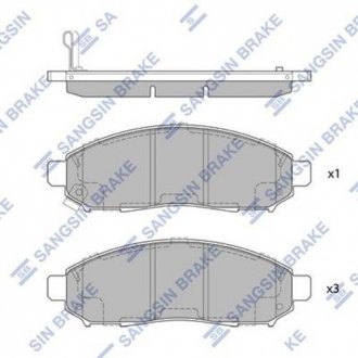 Колодка тормозов. диск. NISSAN NAVARA D40 2.5DCI 05 – передн. (выр-во SANGSIN) Hi-Q (SANGSIN) SP1460