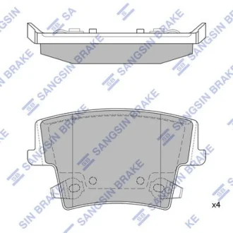 Колодки тормозные задние (дисковые) Chrysler 300 (11-), Dodge Charger (11-) Hi-Q (SANGSIN) SP1508
