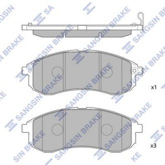 Комплект гальмівних колодок із 4 шт. дисків Hi-Q (SANGSIN) SP1602