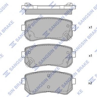 Колодка тормозов. диск. HYUNDAI SONATA (LF) 14" 14- задн. (выр-во SANGSIN) Hi-Q (SANGSIN) SP1684