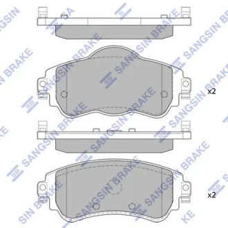 Колодки тормозные передние Citroen C4 II (B7) (09-), DS4 (11-) Hi-Q (SANGSIN) SP1829
