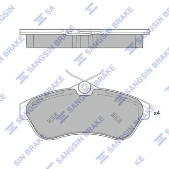 Колодки тормозные передние Citroen C2 (03-), C3 (09-) Hi-Q (SANGSIN) SP1866