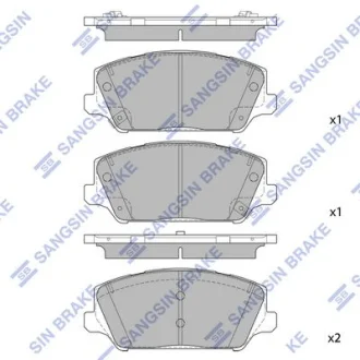 Колодки гальмівні дискові (комплект 4 шт) Hi-Q (SANGSIN) SP1986