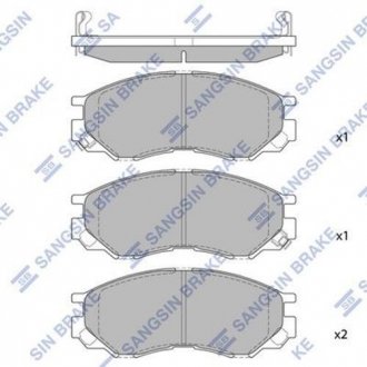 Колодка тормозов. диск. MITSUBISHI L200, L300, L400, SPACE GEAR 2.0I-2.5TD 94 - передн. (выр-во SANGSIN Hi-Q (SANGSIN) SP2011