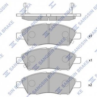 Колодки тормозные передние дисковые NISSAN MICRA IV (K13) 10-,NOTE (E12) 13-,VERSA NOTE (E12) 13-,TIIDA Hi-Q (SANGSIN) SP2084