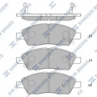 Колодки тормозные передние дисковые NISSAN MICRA IV (K13) 10-,NOTE (E12) 13-,VERSA NOTE (E12) 13-,TIIDA Hi-Q (SANGSIN) SP2084