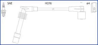 HUCO OPEL К-кт високовольтних проводІв Omega B,Vectra B 2.0 94- HITACHI 134251
