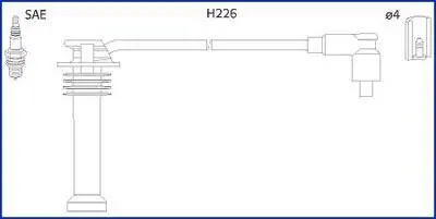 HUCO FORD К-кт высоковольтных проводов Focus,Mondeo,Transit Connect 1.8/2.0 HITACHI 134672
