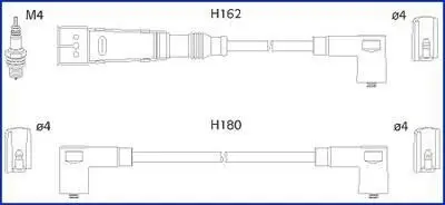 HUCO VW К-кт высоковольтных проводов Golf III,Polo,Vento,Seat 1.4/1.6 HITACHI 134707