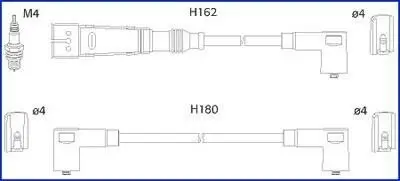 HUCO VW К-кт високовольтних проводІв Polo,Seat Cordoba,Ibiza HITACHI 134784