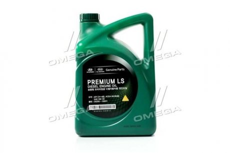 Масло ДВС 5W-30 6 л Premium LS Diesel п/с CH-4, B3/B4 (05200-00611) Mobis Hyundai/Kia/Mobis 0520000611 (фото 1)