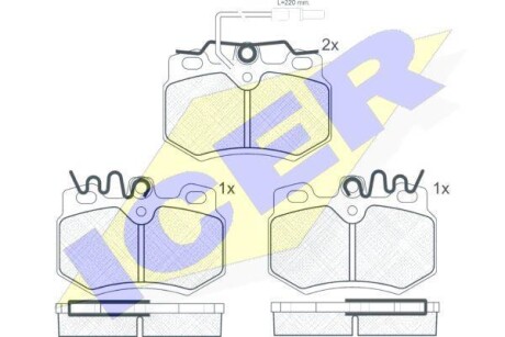 Колодки гальмівні дискові передні PEUGEOT 306 (7A, 7C, N3, N5) 93-01; CITROEN C15 (VD) 84-05 ICER 180553