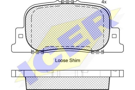 Тормозные колодки (задние) Toyota Camry 96-02/Prius 03-09/Lexus ES/Daihatsu Altis 96-01 ICER 181633