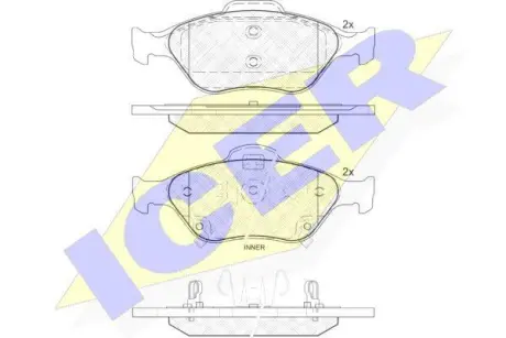 Колодки гальмівні (передні) Toyota Yaris 05- ICER 181877