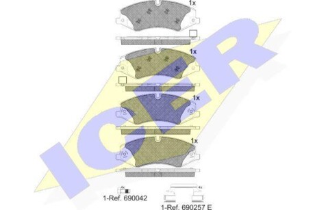 Колодки тормозные (передние) Land Rover Discovery IV/V 09-/Range Rover III/IV/Sport I/II 06- ICER 181957-203