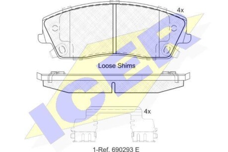 Колодки тормозные (передние) Chrysler 300C 04-/300 II 12-/Dodge Challenger 08-/Charger 05- ICER 182067