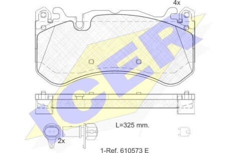 Колодки гальмівні (передні) Audi A6 08-18/A7 13-18 (+датчики) ICER 182079-203