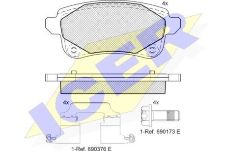 Тормозные колодки (задние) Renault Megane IV/Scenic IV/Grand Scenic IV/Espace/Talisman 16- ICER 182222-208