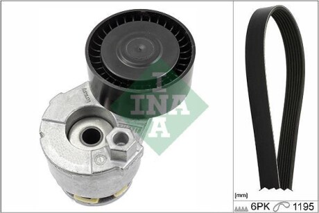 Комплект ремня генератора Nissan Note/Qashqai 1.5 dCi 11- (6PK 1195) INA 529 0117 10