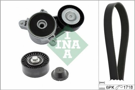 Комплект ременя генератора Mitsubishi Outlander 2.0 DI-D 07-12 (6PK1718) INA 529 0515 10