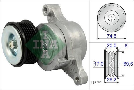 Натяжник ремня генератора Mazda 2/3 1.3-1.6 03-19 INA 534 0457 10