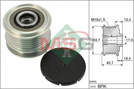 Шкив генератора MB C-class (W205)/E-class (W213) 3.0/3.5 15- INA 535 0328 10