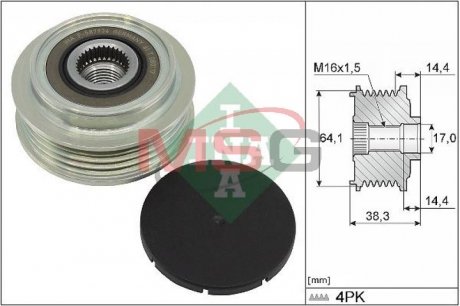 Шкив генератора MB C-class (W205)/E-class (W213) 4.0 14- (M 177.980) INA 535 0350 10