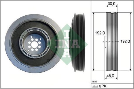 Шків колінвалу Audi A6/Q7VW Touareg 2.7/3.0TDI 02- (6PK) INA 544 0102 10