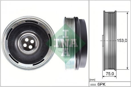 Шкив коленвала BMW X1 (F48)/X2 (F39) 14- B47/B48 INA 544 0169 10