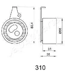 MAZDA ролик натяжить.E2200 SA,SB,SR, 84- JAPANPARTS BE-310