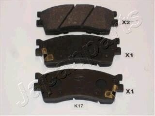 KIA гальмівні колодки Carens,Clarus 1,8i 16V/2,0i 16V JAPANPARTS PA-K17AF